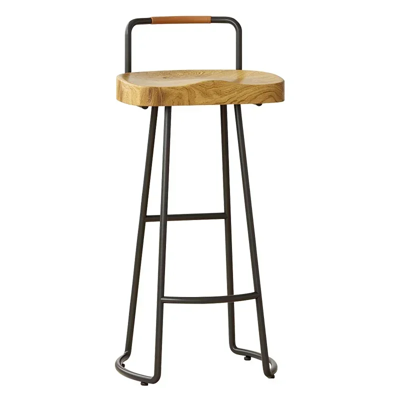 Nordic Backrest High Chair Modern Simple High Stools Solid Wood Bar Chairs Commercial Counter Stool Multi-scenario Application