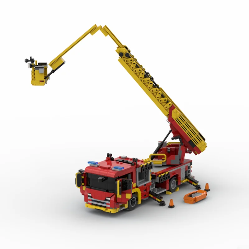 Veículo de combate a incêndio moc tijolos de construção londres brigada de incêndio lfb modelo tecnologia de construção bloco modular brinquedo diy presentes do feriado