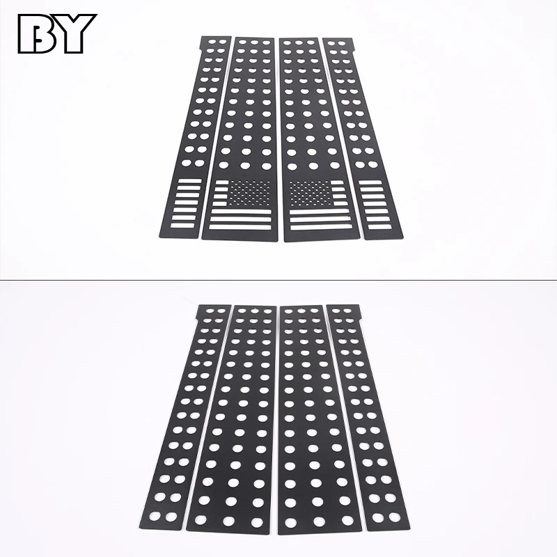 سبائك الألومنيوم سيارة B-عمود غطاء الكسوة العلم نمط العسل لوحة لتويوتا FJ كروزر 2007-2021 اكسسوارات السيارات #3