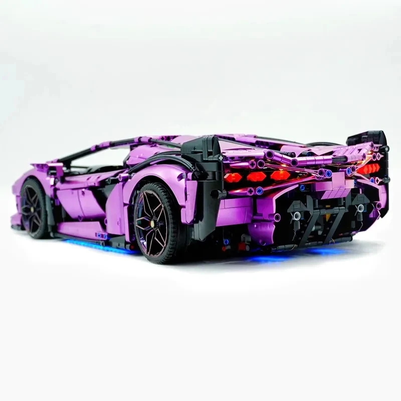 New MOC 81996 Technical Car Compatible 42115 Plating Gold Purple Hypercar Model Building Blocks Bricks Puzzle Toy Christmas Gift