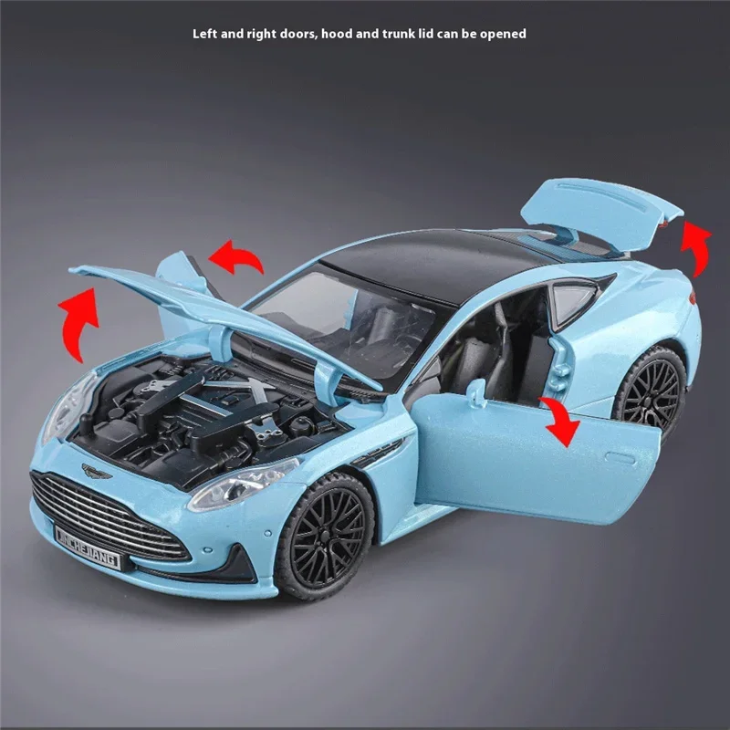 1/32 DB12 GT 쿠페 합금 스포츠카 모델 다이캐스트 금속 레이싱 차량 자동차 모델 시뮬레이션 소리와 빛 어린이 장난감 선물