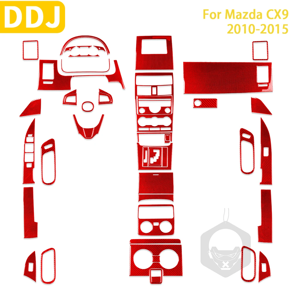 

For Mazda CX9 2010 2011 2012 2013 2014 2015 Accessories Carbon Fiber Car Interior Central Control Gear Door Panel Trim Sticker