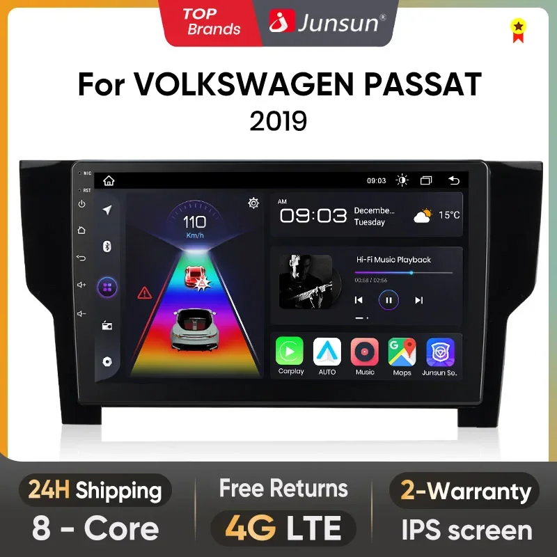 Junsun Wireless CarPlay Android Auto Car Radio for VOLKSWAGEN PASSAT 2019 GPS Intelligent Systems Stereo Multimedia Autoradio