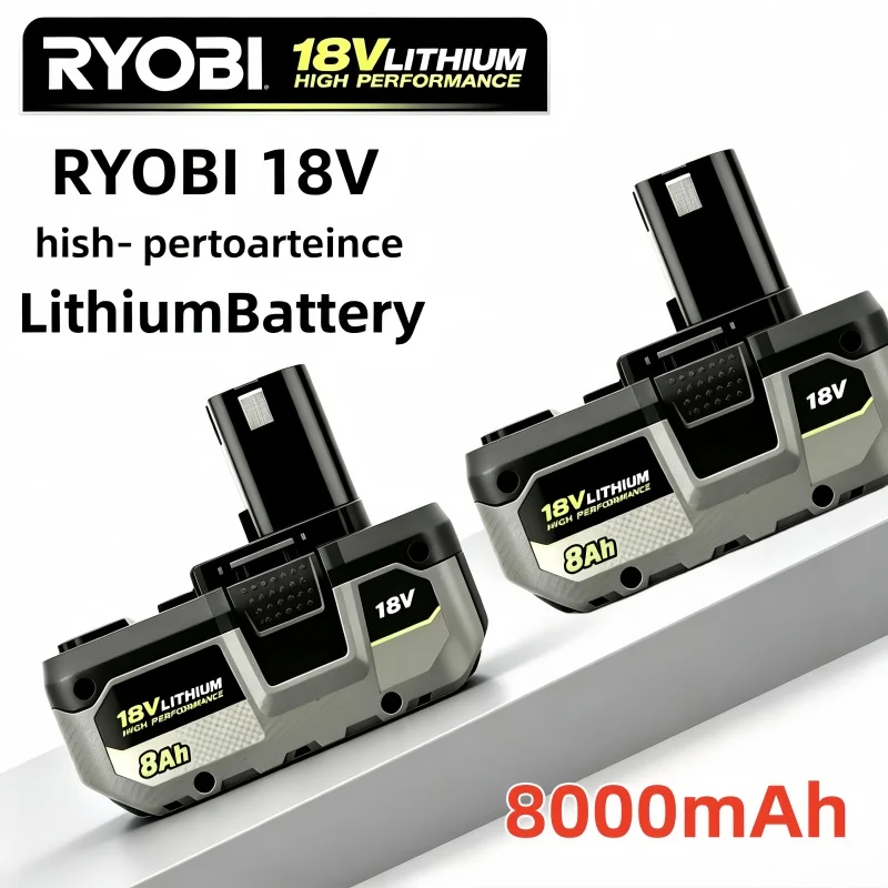New RYOBI Original 18V One+ P108 Battery, Long-lasting Rechargeable Li-ion Battery for P104 P107 RB18L50 RB18L20 Power Tools.