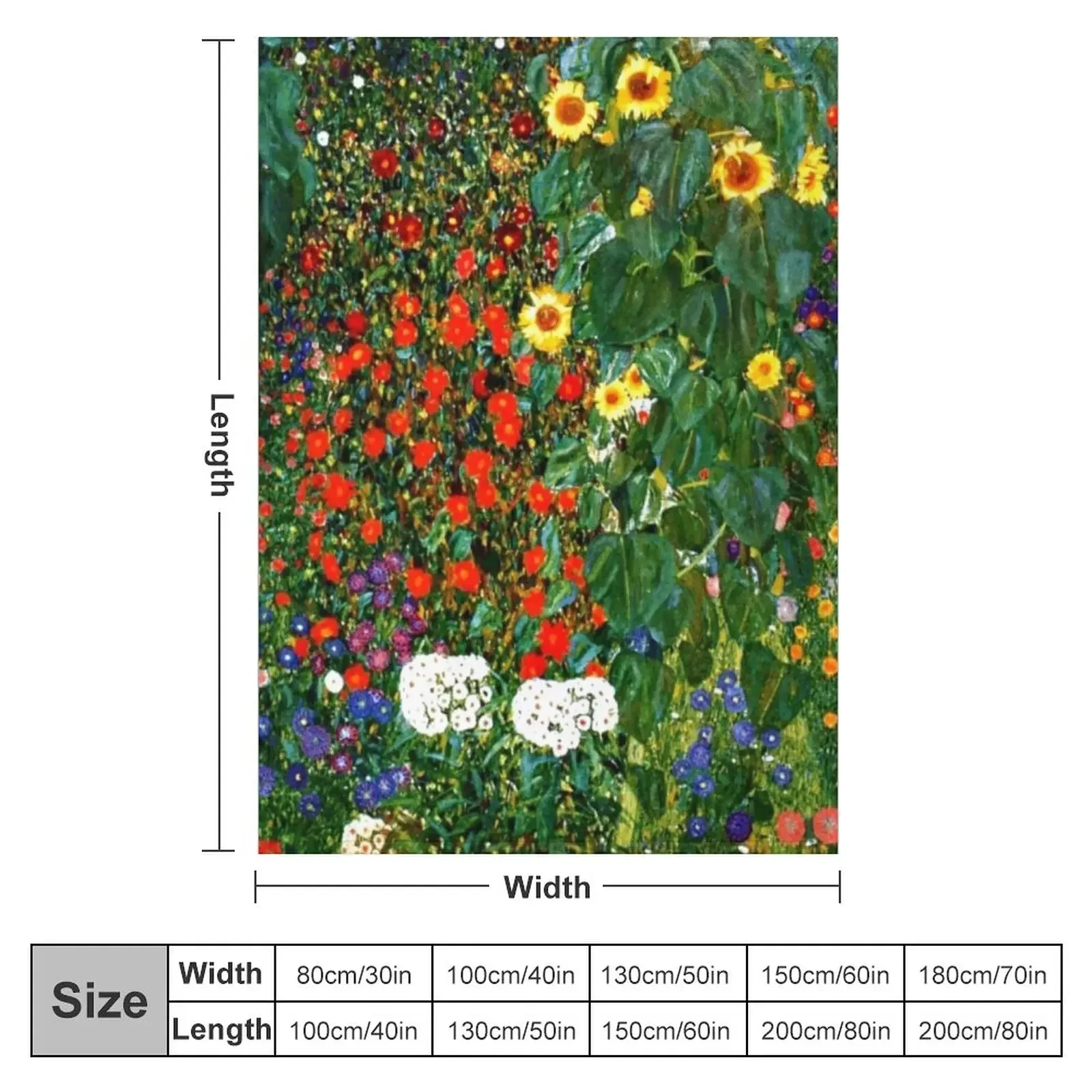 Klimt - Farm Garden with Sunflowers Throw Blanket Fashion Sofas Decorative Throw Blankets