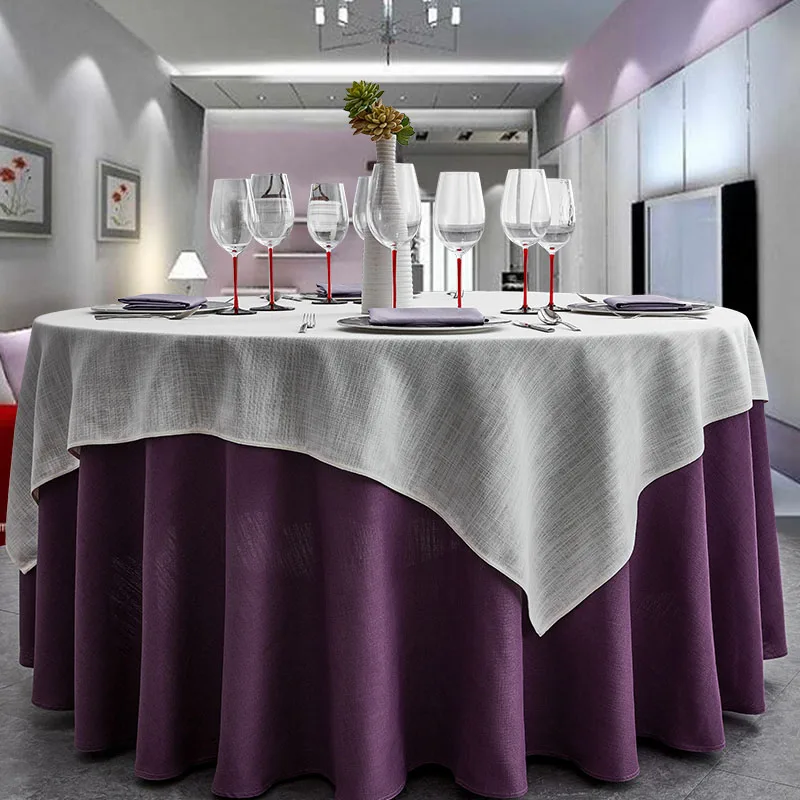 

Tablecloth Hotel Restaurant Round Table Cloth Banquet Dinning Table Cover Spread Light Gold Champagne Blue Green Purple Grey Red