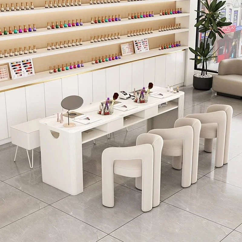 Prateleiras de jóias mesas de unhas moderna mesa de maquiagem designer preguiçoso mesas de unhas partições de beleza exibir nageltisch móveis para casa