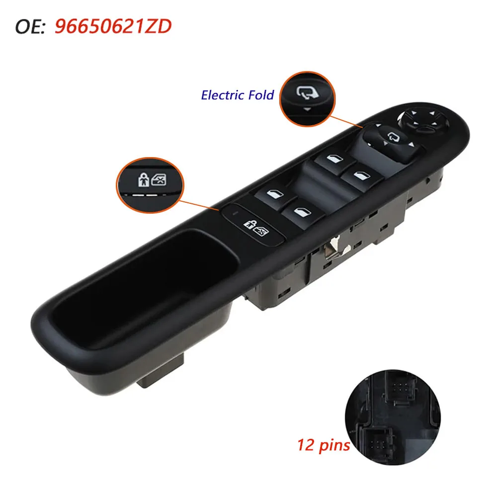

For Peugeot 3008 5008 Hatchback Wagon Electric Fold Master Power Window Switch Left Front Door Lifter Switch 96650621ZD