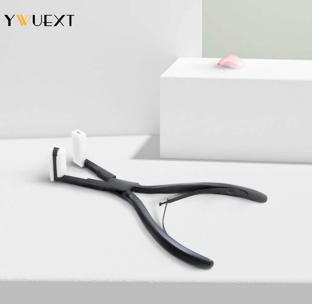 Nastro professionale nelle pinze per estensioni dei capelli Estensioni del nastro di superficie Capelli umani Pinze in acciaio inossidabile nero Strumenti per l'estensione dei capelli