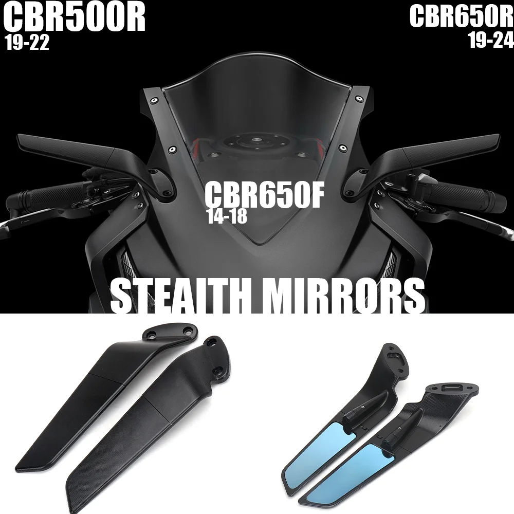 

for Honda CBR500R CBR650F CBR650R accessories Rearview Mirrors Stealth Mirrors Sport Winglet Mirror Kit Adjustable Stealth Mirro