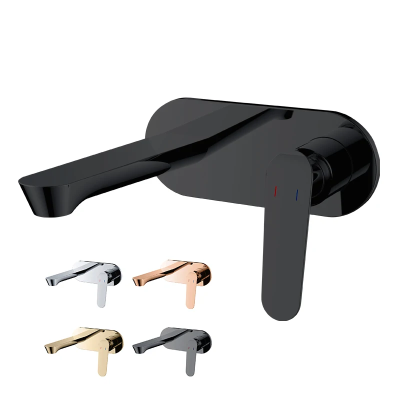 Top Quality Bathroom sink faucet Wall Mounted Cold hot water Luxury Basin mixer Tap Popular design Copper Bath faucet