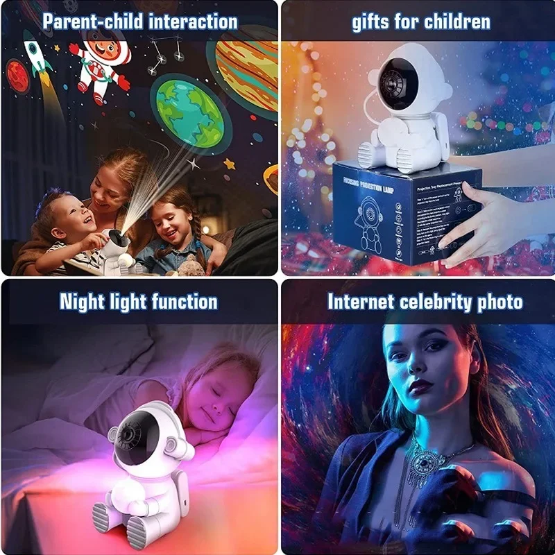 New Galaxy Astronaut Starry Projector Night Light LED Star Sky Nebula Decoration Bedroom Kids Birthday Gift Home