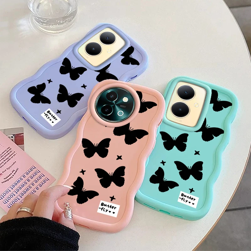 Fashion Wave Cassa Del Telefono Per VIVO V25 V27 V27e V29 V29e V30 V30e Y03 Y17 Y17S Y22s Y28 Y29 Y36 Y39 Y400 Y78 Morbida Macaron Copertura
