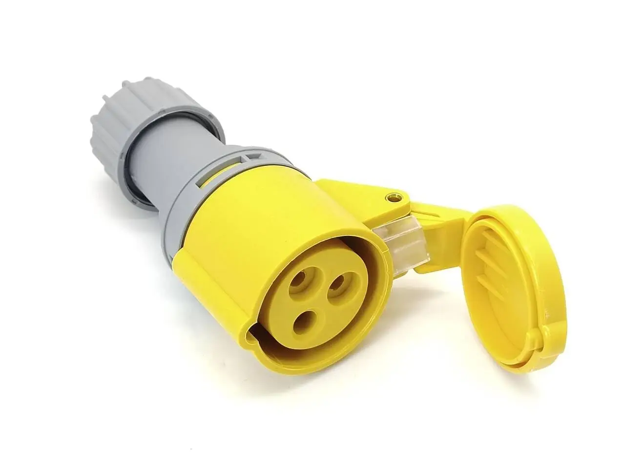 Industrial IP44 Waterproof Plug Connector, 16A 3 Pin (2P+E) 110V-130V, 50/60Hz, IEC 60309 CEE Form 4H, Cable Mount view 6