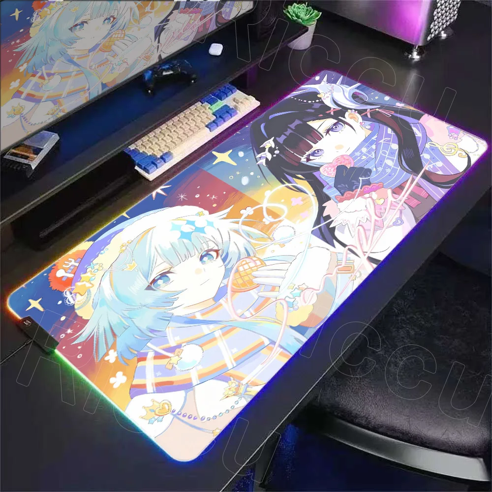 RGB Mouse Pad Honkai Star Rail Cerydra Hysilens Large Computer Office Game Desk Mats XXL Rubber Non-slip Gamer Keyboard Mousepad