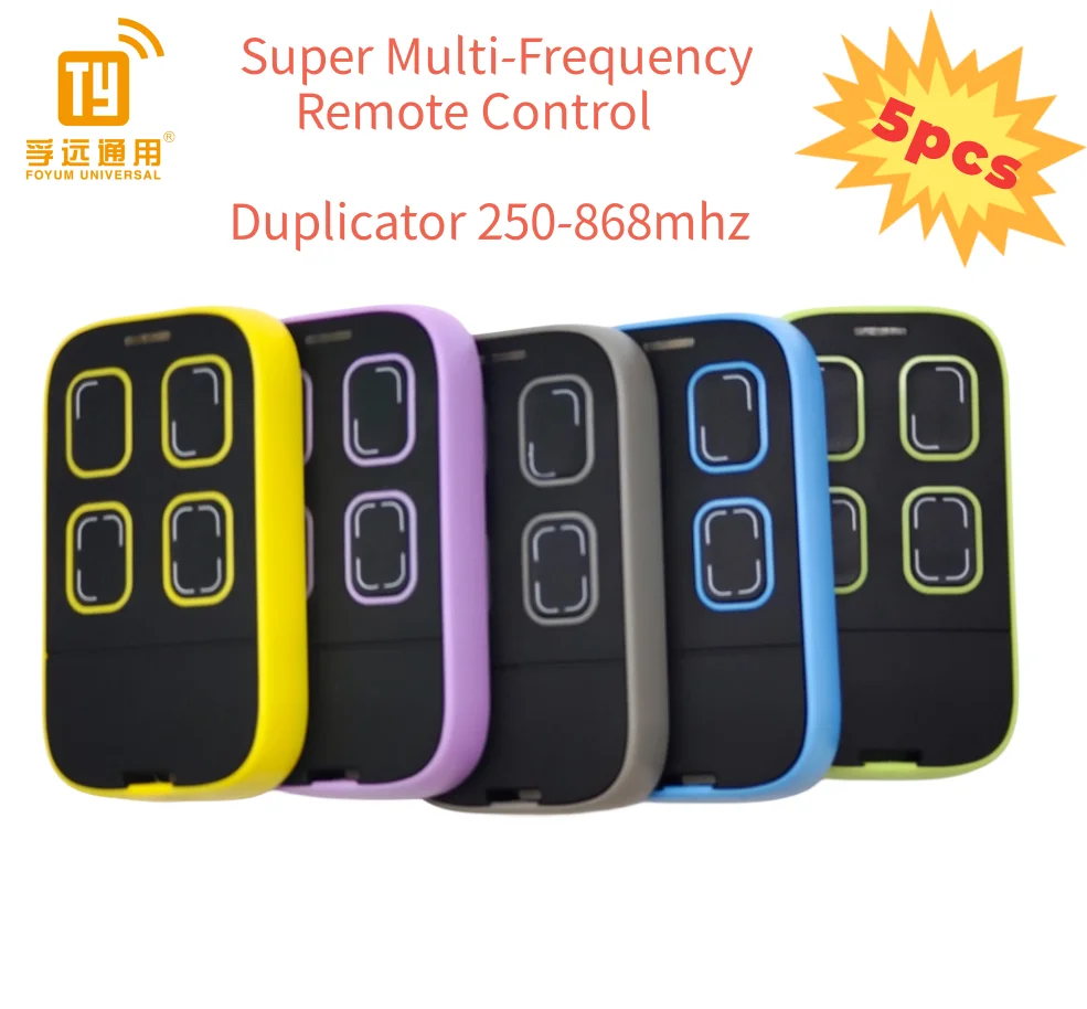 

5PSC Remote Control for Garage Door Opener 433MHz Rolling Code RF Command Compatible with KEY TXB-42R TXB-44R TXG-44R SUB-44R