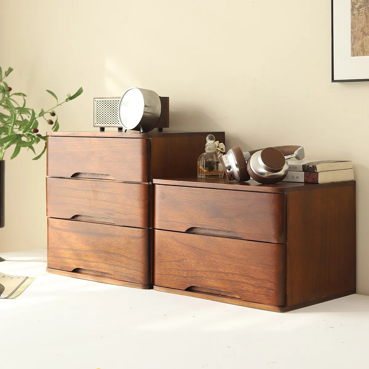 Simple Solid Wood Drawer DesktopStorage Cabinet Multi LayerOrganizer EntrywayLiving Room BayWindow Combined Small Storage Locker