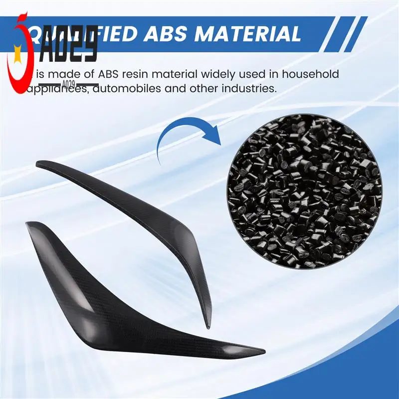 

A029-Car Front Headlight Eyebrow Head Light Eyelid Eyebrow Carbon Fiber Trim For Toyota Prado 2700 4000 2014-2017