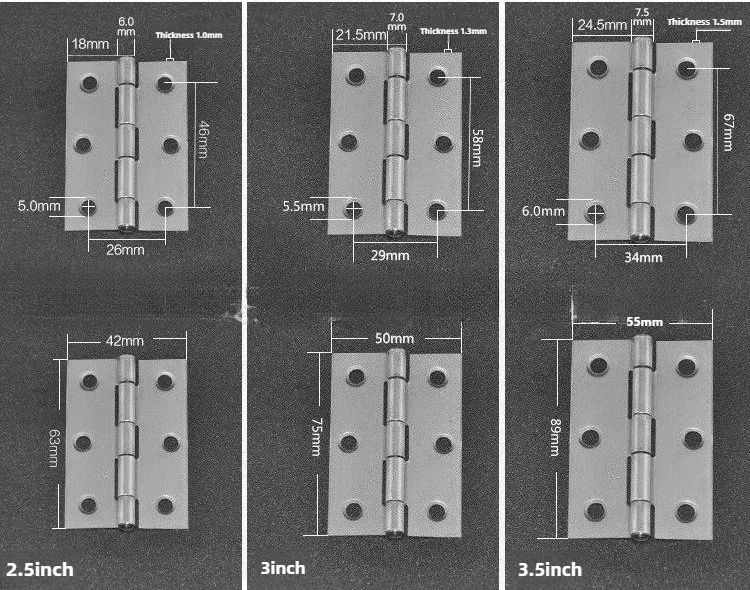 1/1,5/2/2,5/3/3,5 Zoll Türverbinder Zubehör Langlebige Möbelbeschläge für Zuhause 304 Edelstahl Scharnier Fenster Schrank Schmuckbox – Detail 4