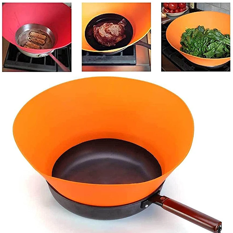 Silicone Splash Pot Lid Anti-Overflow Cover Silicone Pot Cover Splash Oil Cover Oil Screen Ultimate Splatter Guard Fry Pan