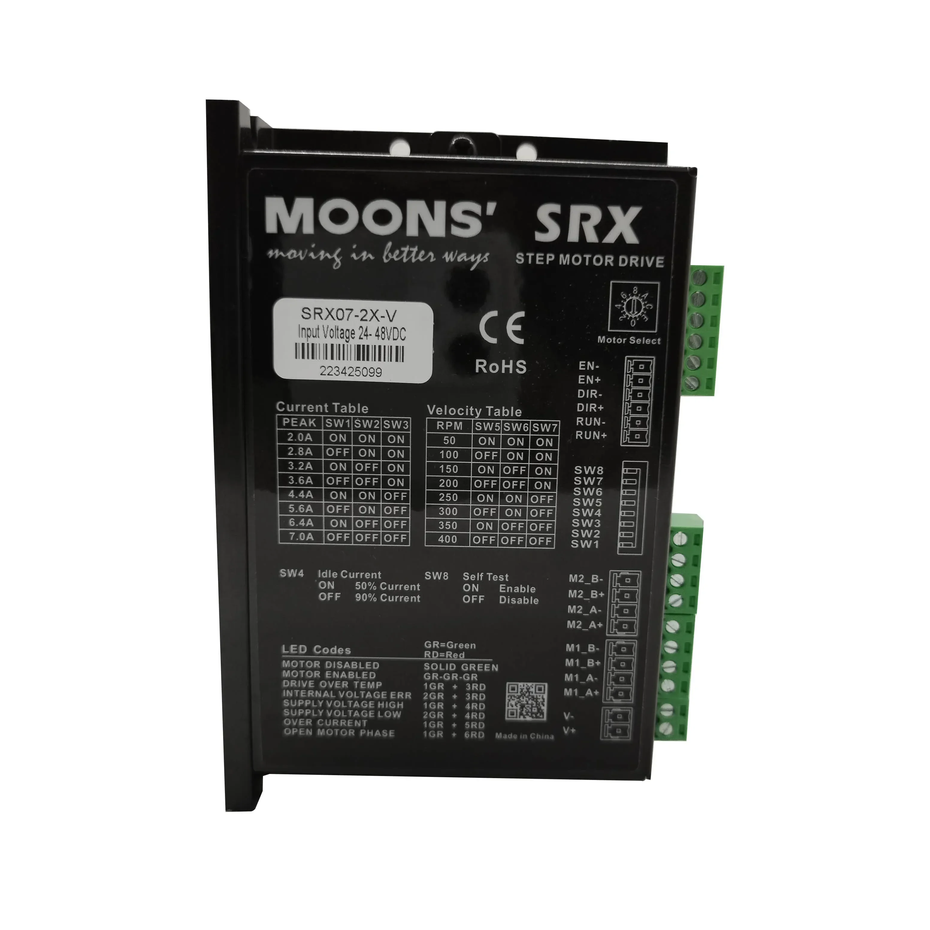 MOONS Digital IO modo de velocidad un tirón dos controlador de Motor paso a paso Nema 24 34 controlador de función unidad de 2 ejes para SRX07-2X-V CNC