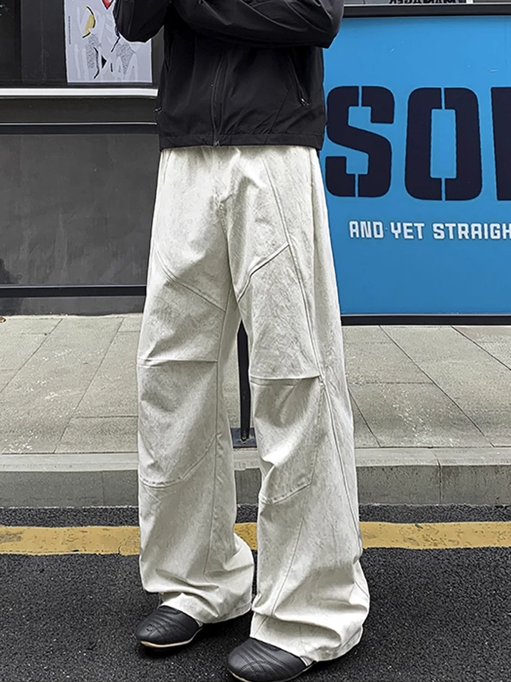 

Мужские брюки Cleanfit American Sle с плиссировкой и эффектом тай-дай, осенние, с 3D-дизайном, повседневные, прямого кроя, средней посадки