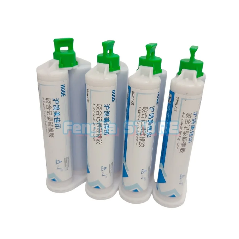 50 mL X2 Tube Huge A-Silicone Bite Registration Dental Lab Silicone Rubber Occlusal Record Impression Replication Material