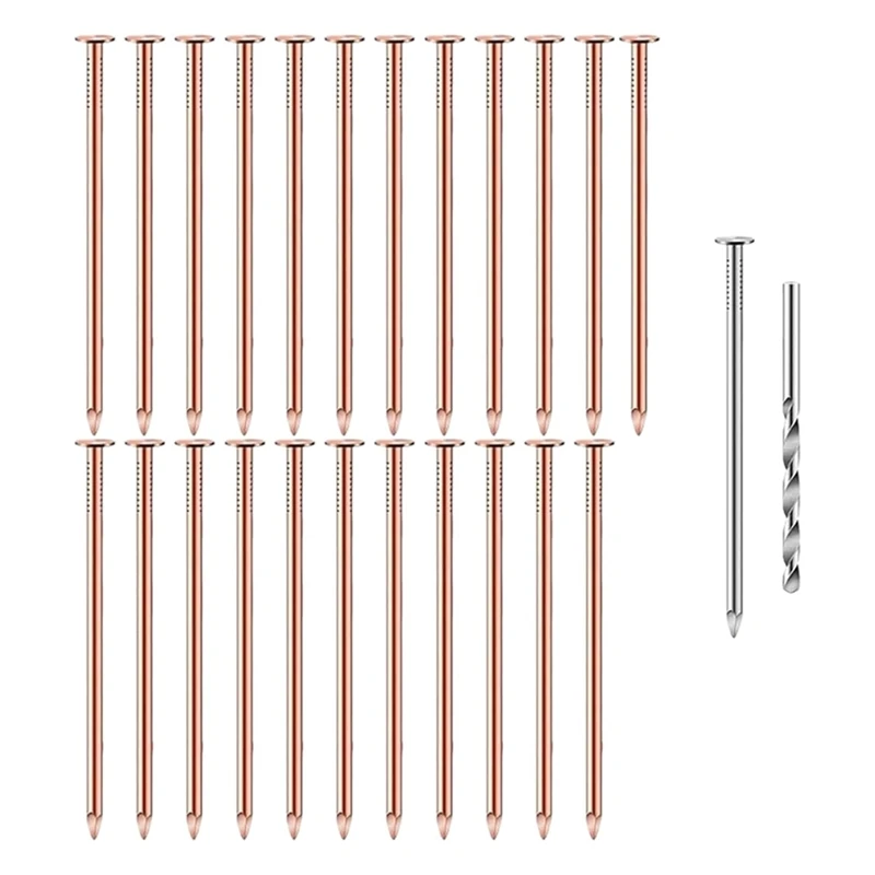 

AT43-25Pcs Coppers Nails Tree Stump Killersbulk Stump Removal Spikes Hardware Nails For Trees Removing Stumps