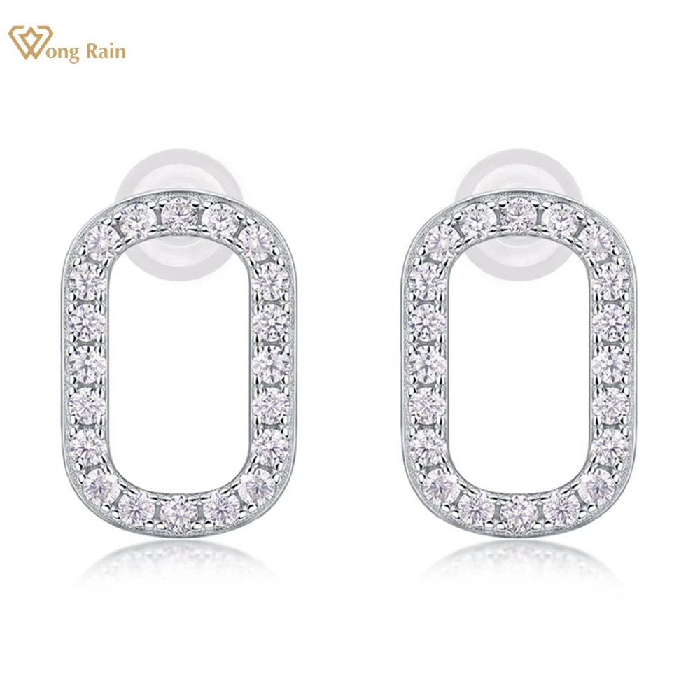 

Wong Rain 100% Серебро 925 пробы VVS1 3EX D цвет бриллиант драгоценный камень серьги-гвоздики ювелирные изделия оптовая продажа