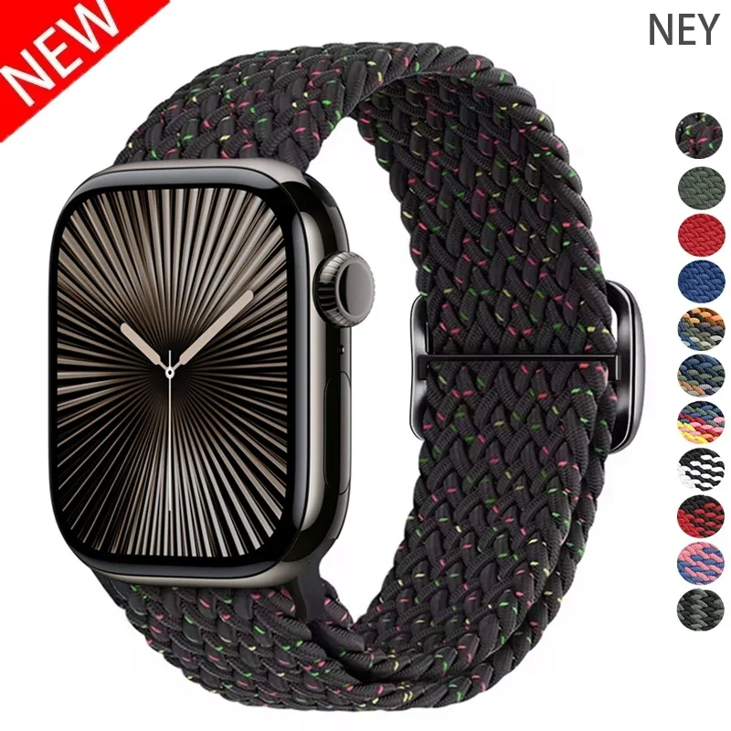 Braided Solo Loop For Apple watch Band 44mm 45mm 46mm 40mm 41mm Ultra 2 49mm Bracelet correa iwatch Series 10 9 SE 8 7 6 5 Strap