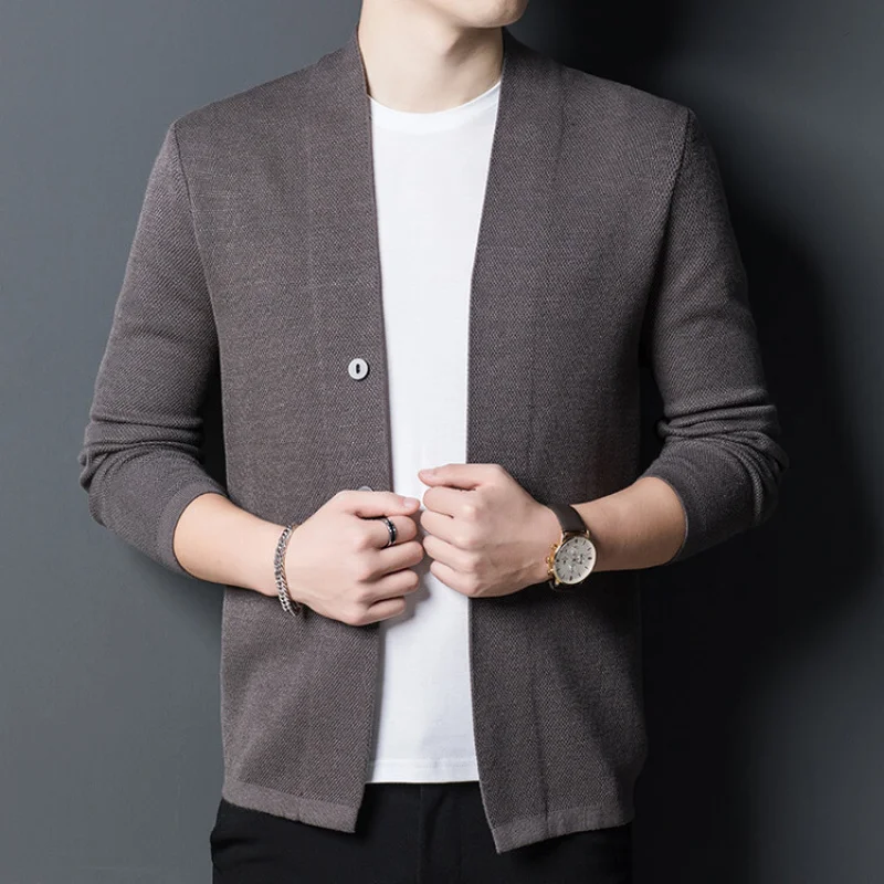 بلون الرجال سترة مشغولة من الصوف الربيع والخريف جديد ملابس خارجية غير رسمية تنوعا سترة منتصف العمر أبي #6