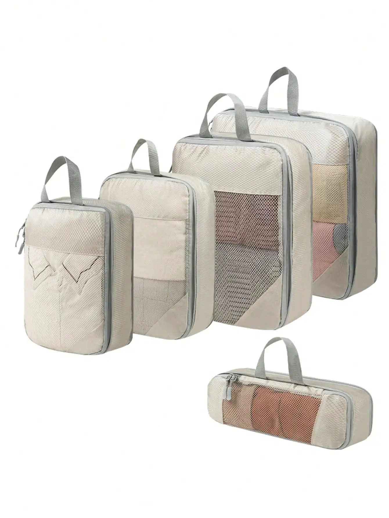 

Compression Packing Cubes, Clothes Storage, Travel Storage Bag Set, Reusable Waterproof Large Capacity Compression Organizer, Double-Layer Double-Zipper, Suitable For Men And Women On Business, Vacation, Or Travel, Nylon Material, Travel Essentials