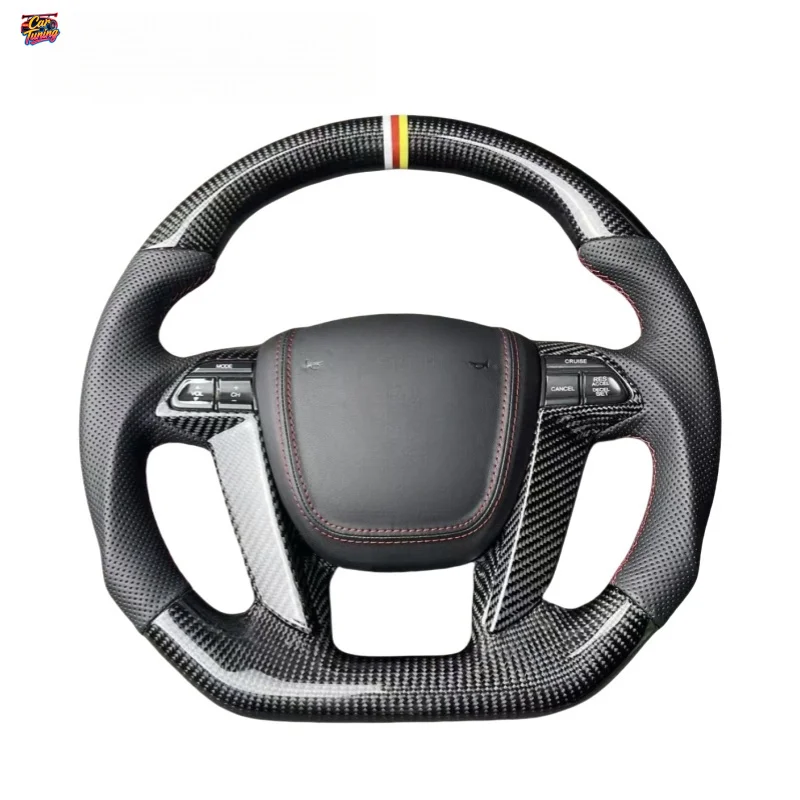 For the Honda Eighth Generation Accord, Odyssey, and Crosstour Flat-Bottomed Carbon Fiber Steering Wheel Modification and Upgrad