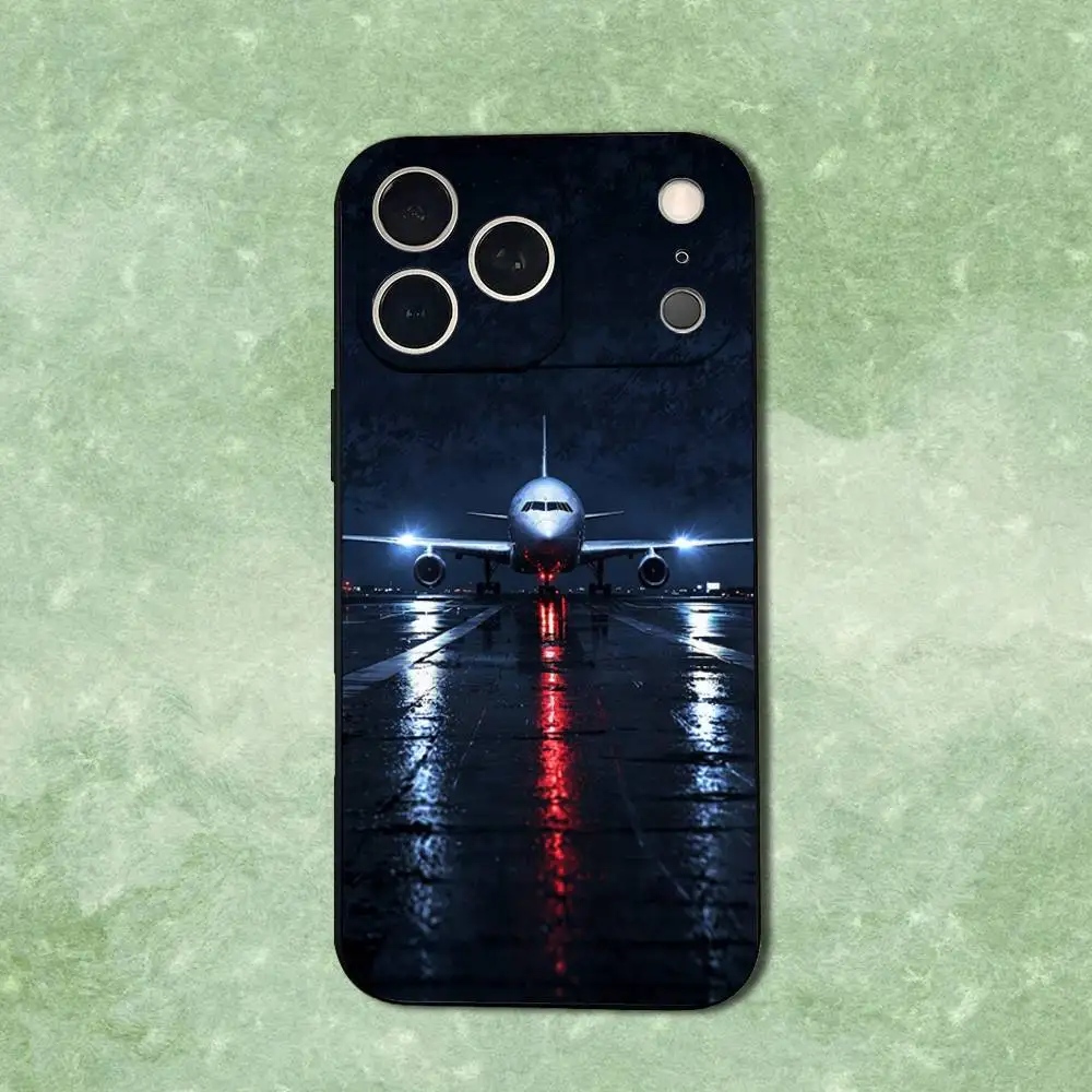 항공 예술 비행기 폰 케이스 아이폰 14,13,17,12,11,16,15,플러스,프로 맥스,XS,X,XR,SE,미니,소프트 실리콘 블랙 커버