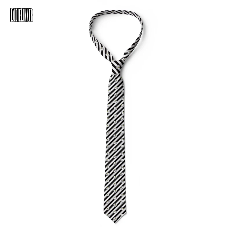 

Striped Tie Men's 8cm Wide Polyester Slim Business Casual Accessories Cartoon Duck Fun Necktie Party Wedding Christmas Gifts