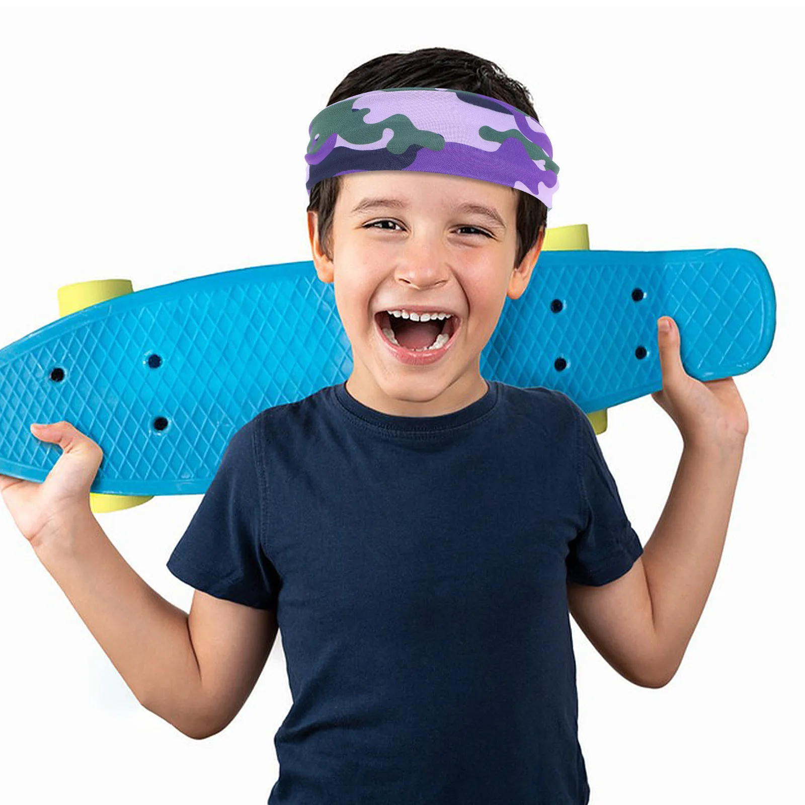 Athletic Sweatband Sports Headband Breathable Elastic Polyester Sweat Absorbing Running Headband for Workout Gym Training