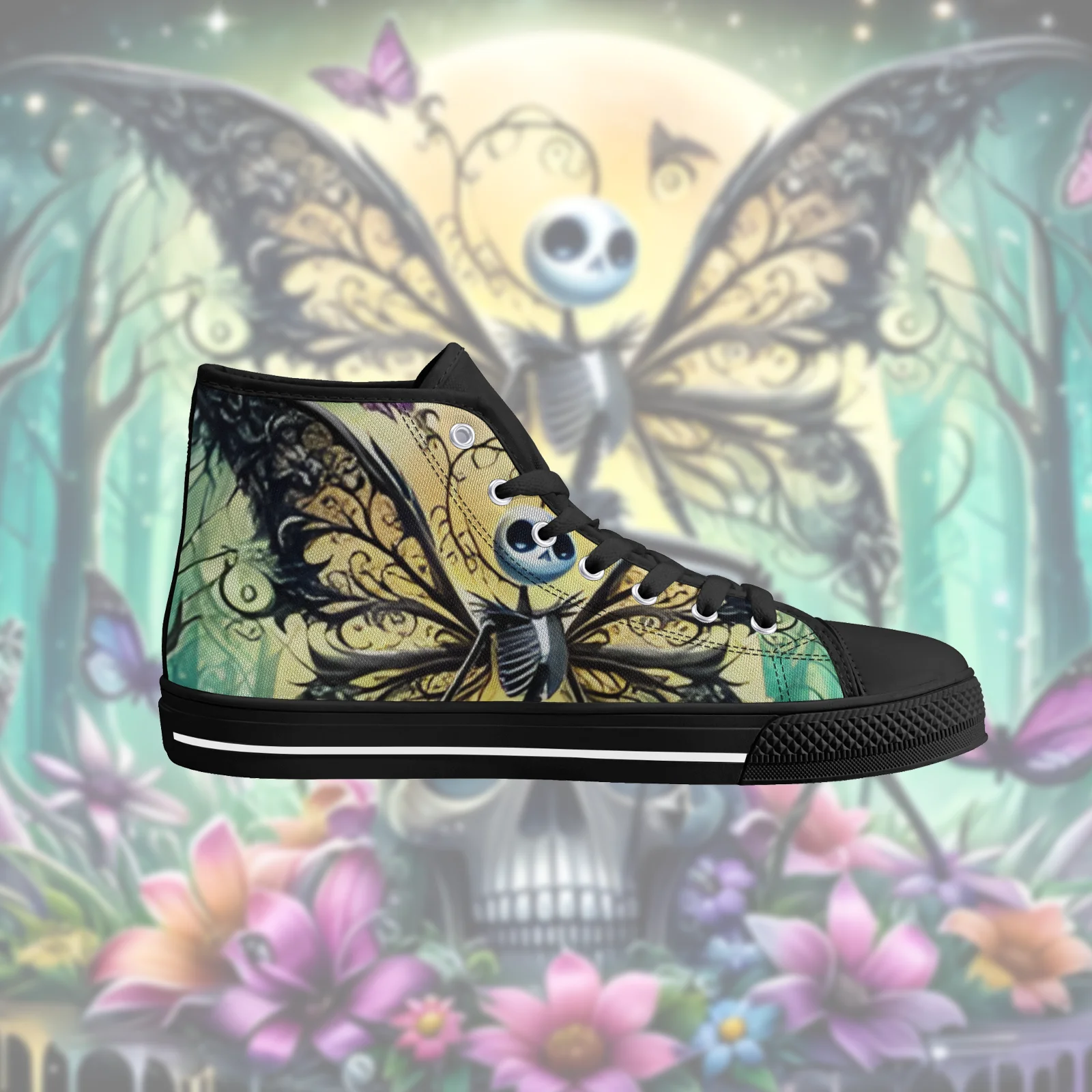 

Custom Shoes Gothic Skull Prints Classic High Top Canvas Shoes for Boys Girls Vulcanized Shoes Flats Sneakers Footwears