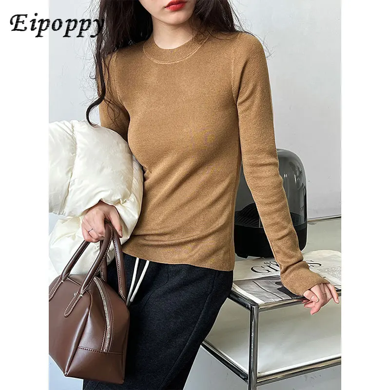 قميص تحتي حراري بسيط للنساء ، ملابس محبوكة برقبة مستديرة للتنحيف تناسب الجسم ، الخريف والشتاء