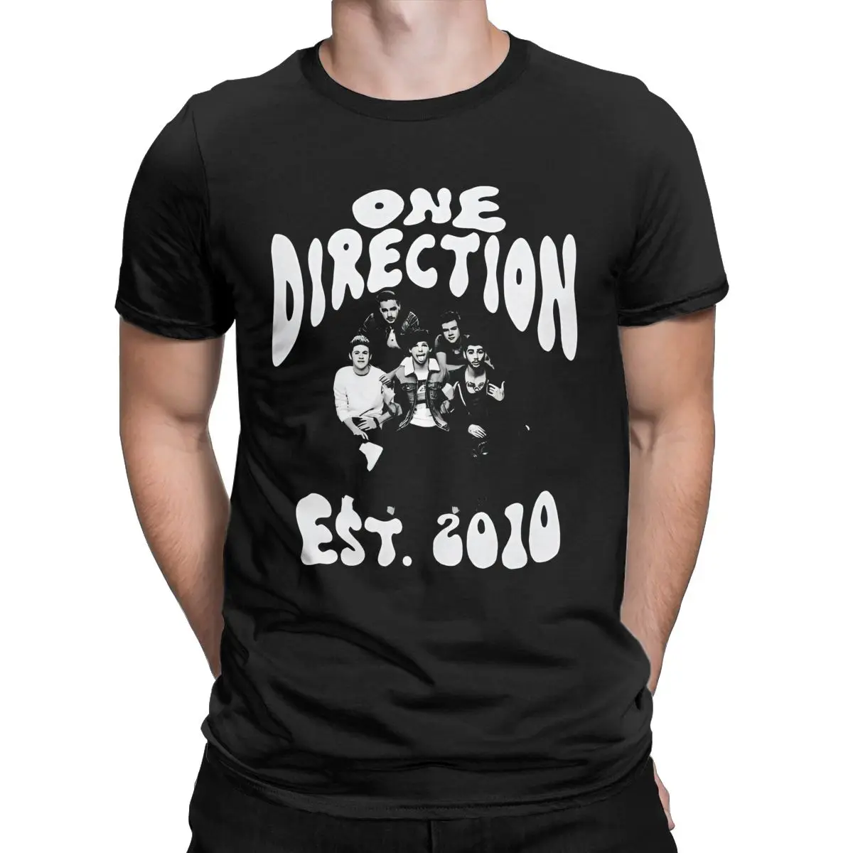 Men\'s 1D One Music Directions T Shirts Pop Band 100% Cotton merch Hipster Short Sleeve Round Neck Tee Shirt 6XL T-Shirt