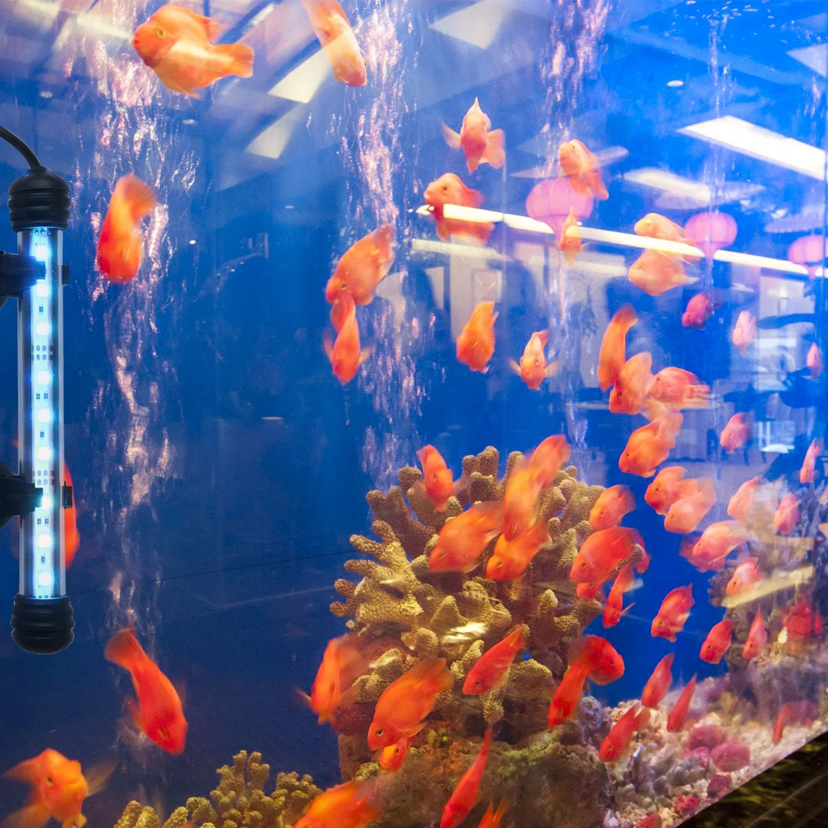 

1Set Remote Control LED Aquarium Lamp Highlight Waterproof Full Spectrum Colorful Dimming Fish Tank Light 29Cm 24 Key Au Plug