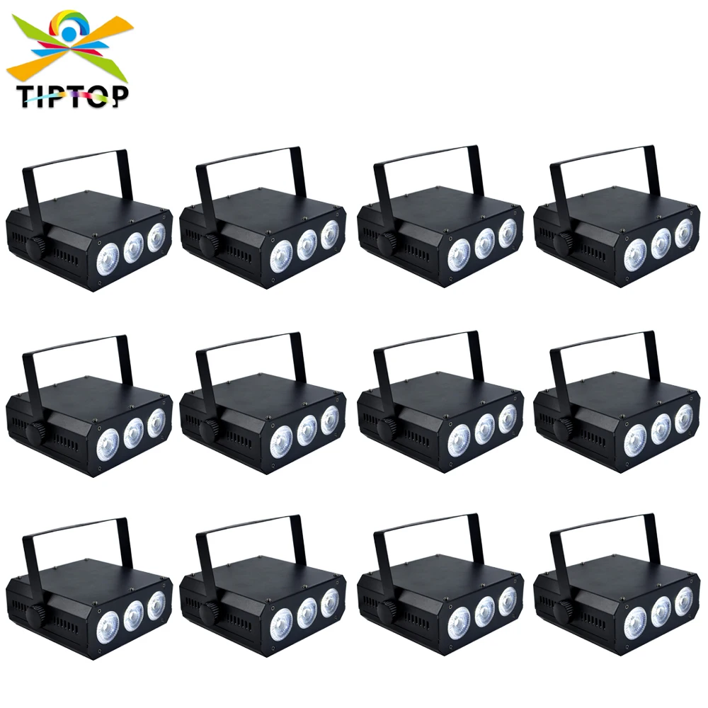 TIPTOP RGBWAP LED Battery Powered Wireless DMX Uplighting 3x18W 25 Degree Silent Cooling Fans No Flicker Freeshipping 12XLOT