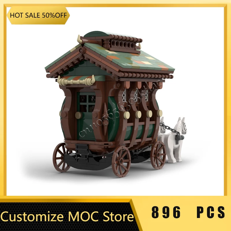 Nouveau 896 pièces vente chaude Moc médiéval luxe Wagon maison bloc de construction personnaliser bricolage éducation assemblage enfants jouets cadeaux Surprise