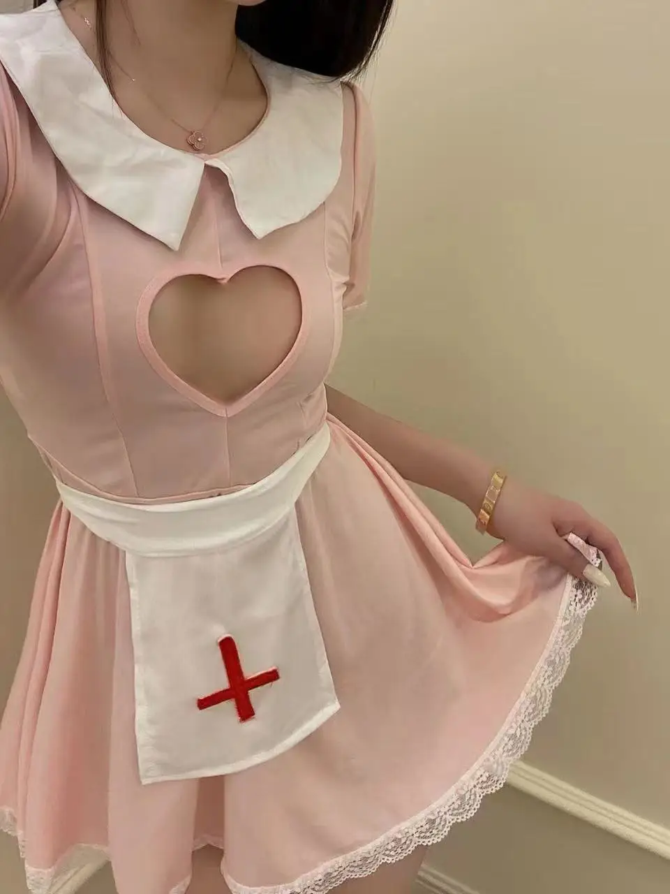 Underwear Sexy Women Pure Desire Uniform Mature Charm Elegant New Passionate Love Hollow Nurse Dress Role Playing Dress 0LCU