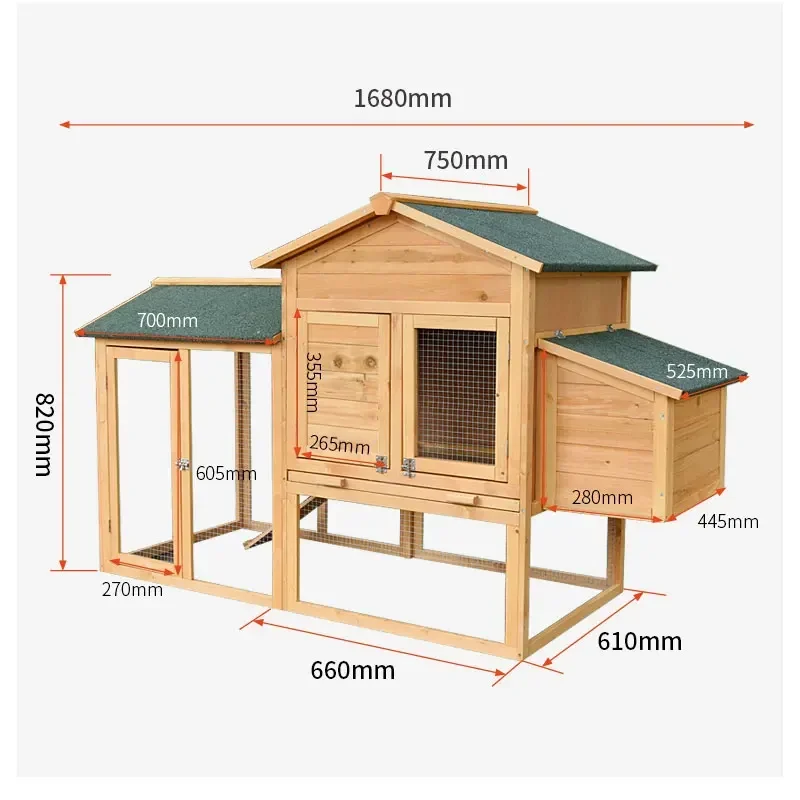 Outdoor Rabbit Cage Special Wooden House Villa Large Space Cage Breeding Chicken Cage Household Use