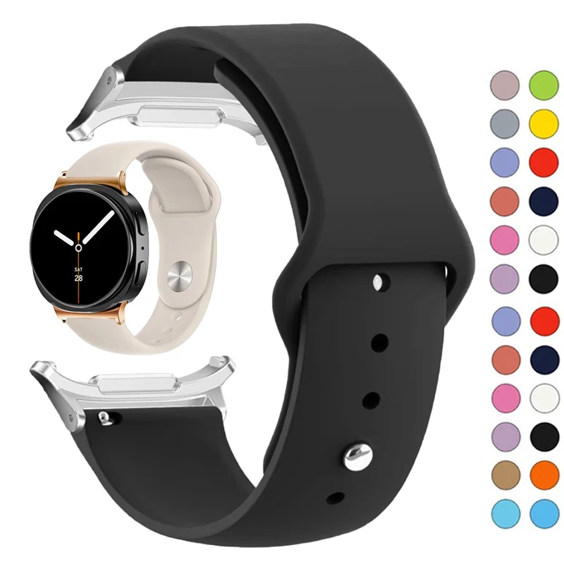 Para Samsung Watch 8 Correa de silicona suave Galaxy Watch 8 correa de reloj clásica de repuesto para mujer pulsera sin espacio Galaxy Watch 8 44mm
