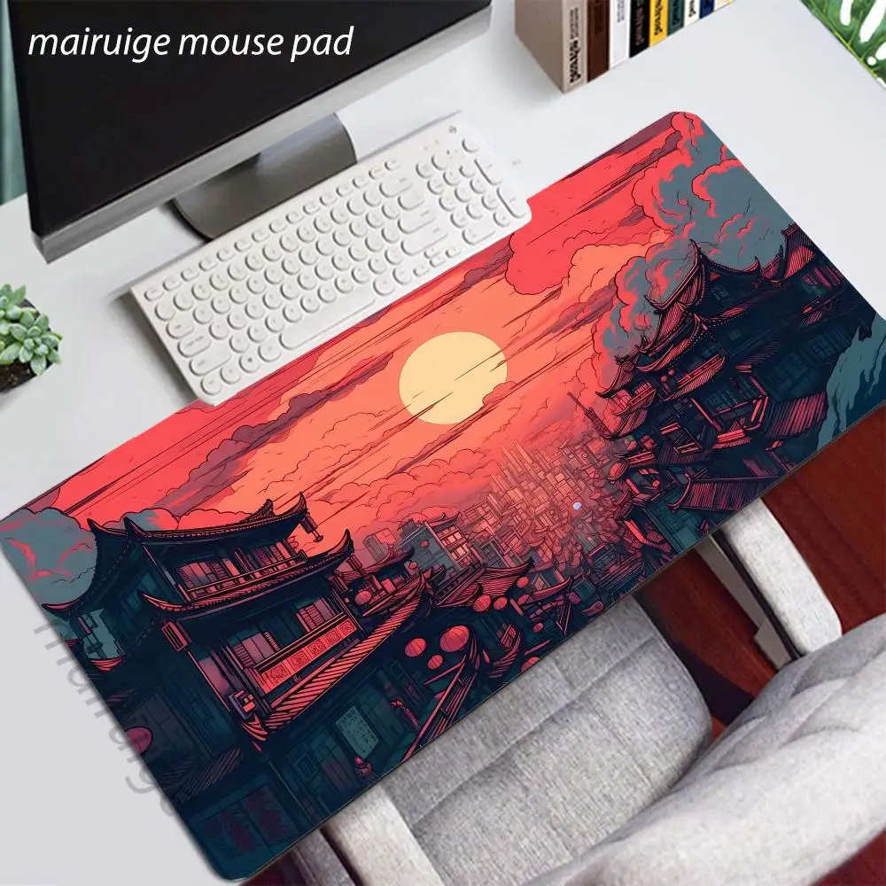 Japan Scenery Mouse Pad Large Computer Office Game Table Mat 90x40 XXL Rubber Anti-slip Gaming Keyboard Mousepads Long Desk Pads