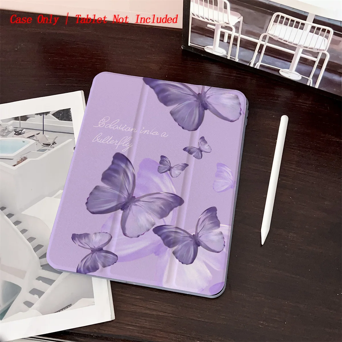 

Soft Purple Background & Purple Butterfly iPad Case For Apple iPad 10.2 Inch Pro 11 Air 4 Mini 6 Durable Decorative Cover