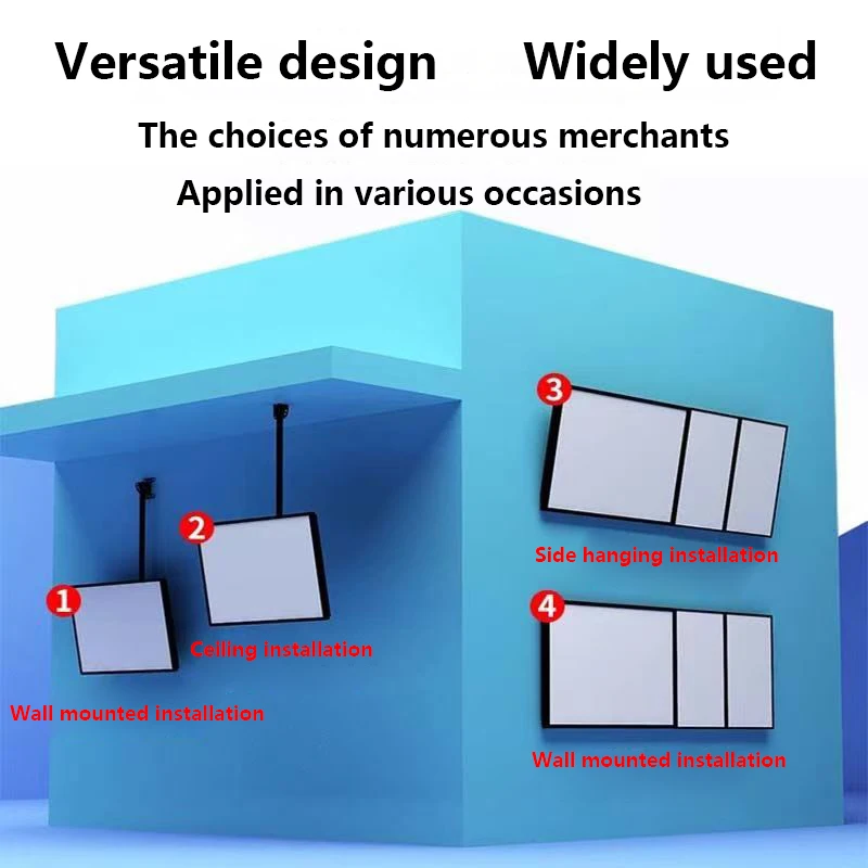 ป้ายติดผนัง LED บางกรอบสแน็ปอินป้ายแสดงโปสเตอร์เรืองแสง lampu kotak มีไฟด้านหลังสำหรับร้านอาหารคาเฟ่ร้านค้า