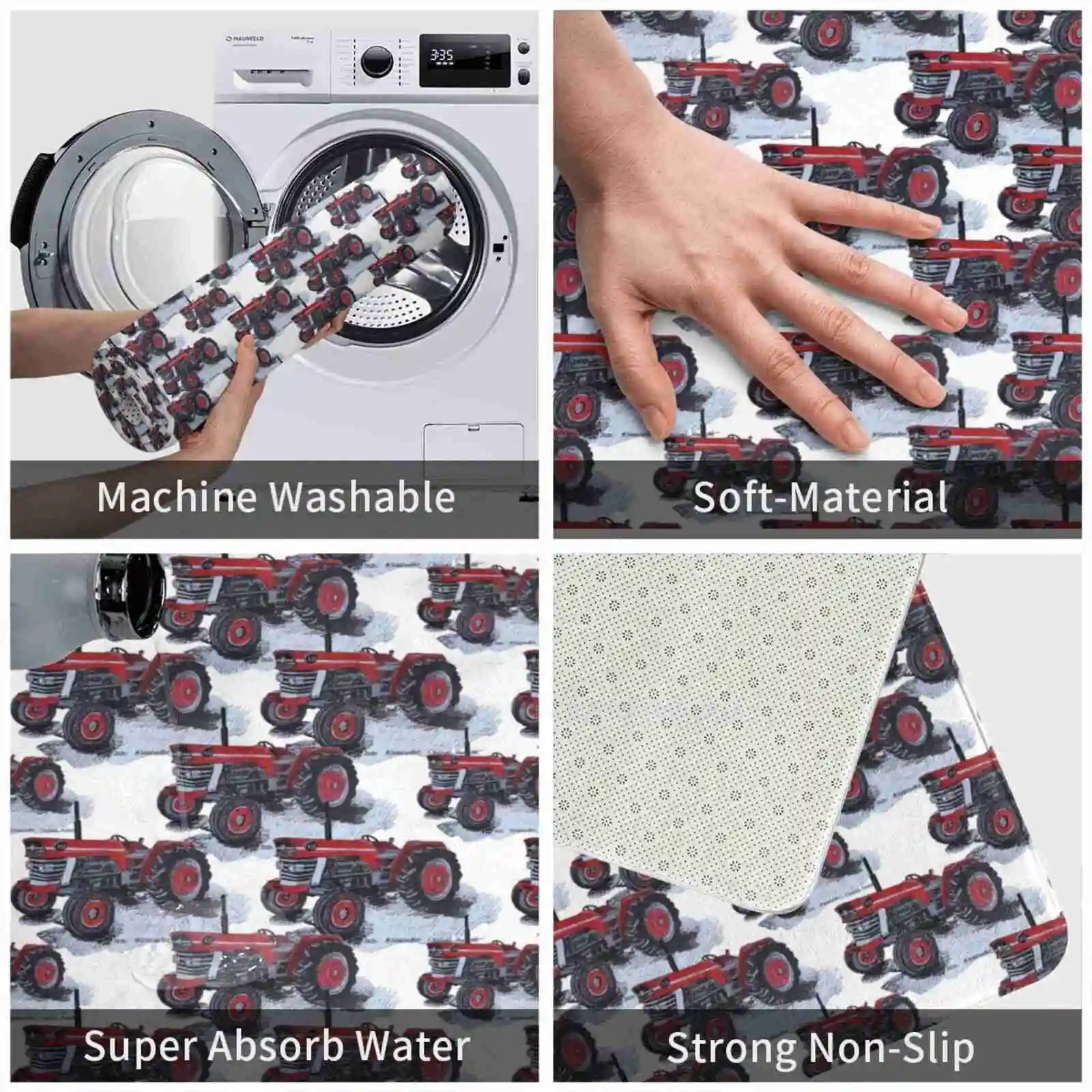 الأحمر جرار تي شيرت القطن التي شيرت أحمر أسود الصلب الزراعة مزرعة ساحة آلات المزرعة ماسي فيرغسون 178 خمر جرار قديم #3