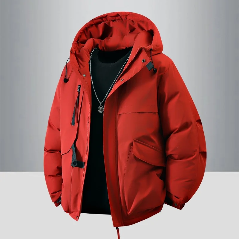 

New aphene Men's Fce Lined Thiened Warm Coat Cotton Jaet Inner Cotton Thermal Thiened Parka Outerwear HT2575